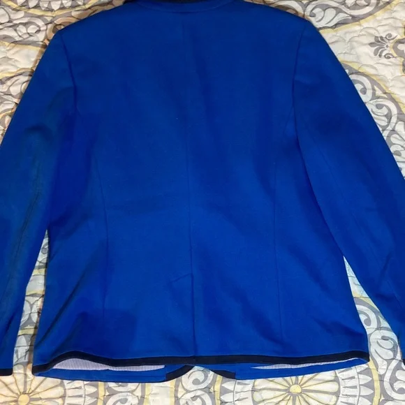 Talbots Aberdeen Pique Blue Blazer Size 14 Petite - Picture 10 of 13